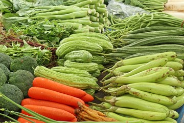 Shops selling vegetables at the market