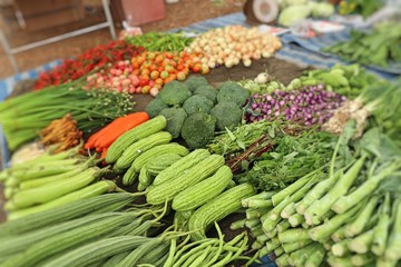 Shops selling vegetables at the market