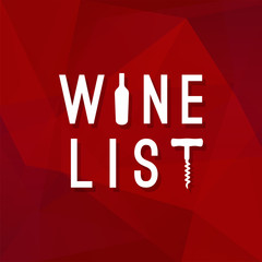 Cool flat wine or winery logo on triangle pattern