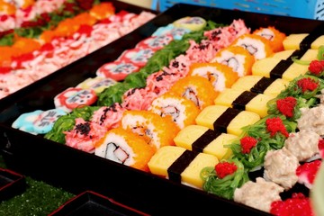 Tasty sushi at street food