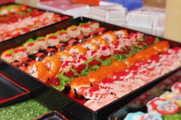 Tasty sushi at street food