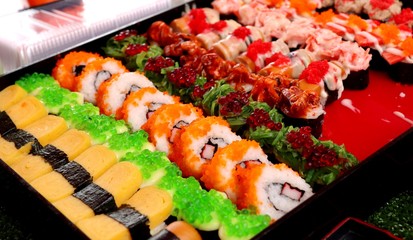 Tasty sushi at street food
