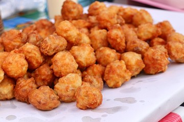 fried nuggets at street food