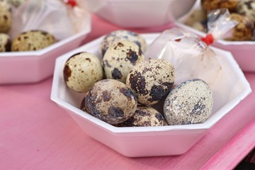 Quail eggs at street food