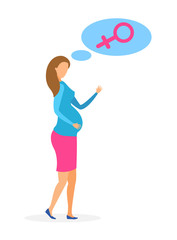Fototapeta na wymiar Pregnant Woman Expecting Baby Vector Character
