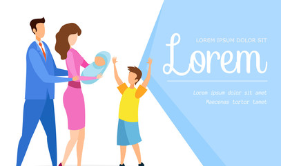 Maternity Hospital Flat Banner Vector Template