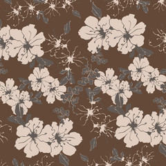 Fashionable pattern in small flowers. Floral background for textiles.