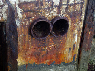 drain of water in the bay of the coast of the city of Cadiz, Andalusia. Spain. Europe