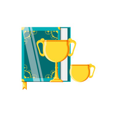 koran book and golden cup ramadan kareem