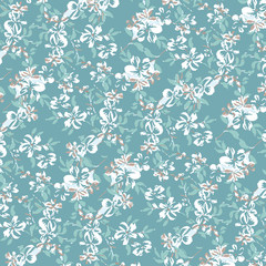 Fashionable pattern in small flowers. Floral background for textiles