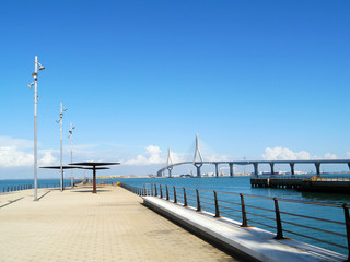 Puente de la Constitucion, called La Pepa, in the bay of Cadiz, Andalusia. Spain. Europe