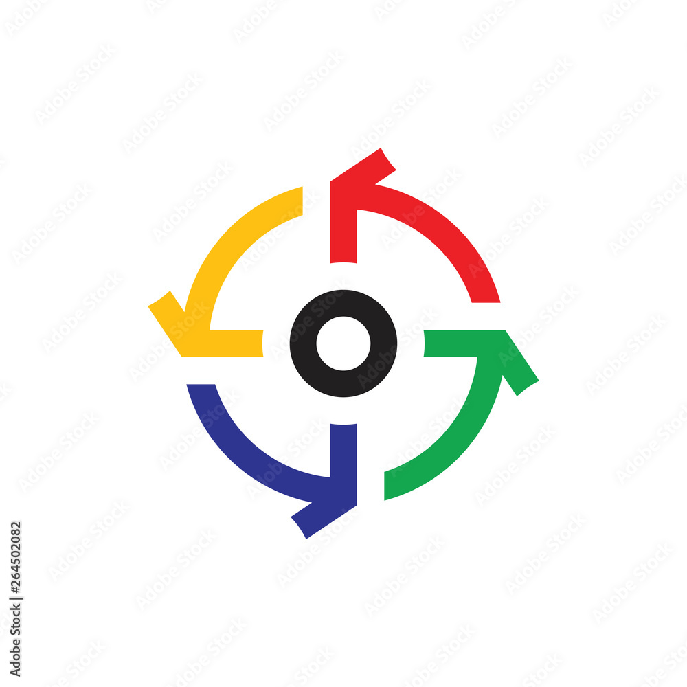 Poster circle rotation arrow colorful symbol vector