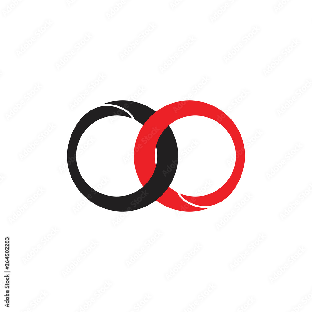 Poster linked circle curves object simple logo vector