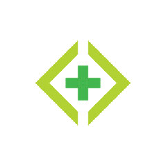 plus medical colorful geometric square logo vector