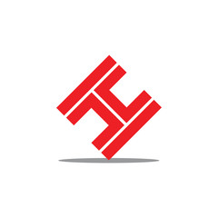 letter h simple geometric line logo vector