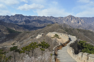 Mountainous section of the Great Wall of China.