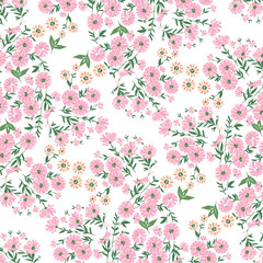 Fashionable pattern in small flowers. Floral background for textiles.