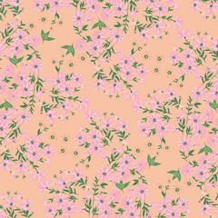 Fashionable pattern in small flowers. Floral background for textiles.