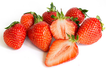 strawberries isolated on white background