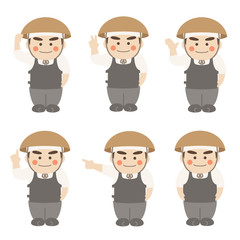 車夫ポーズセット