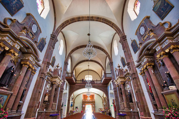 San Miguel de Allende, Mexico-3 December, 2018: Templo De San Francisco (San Francisco Temple) in...