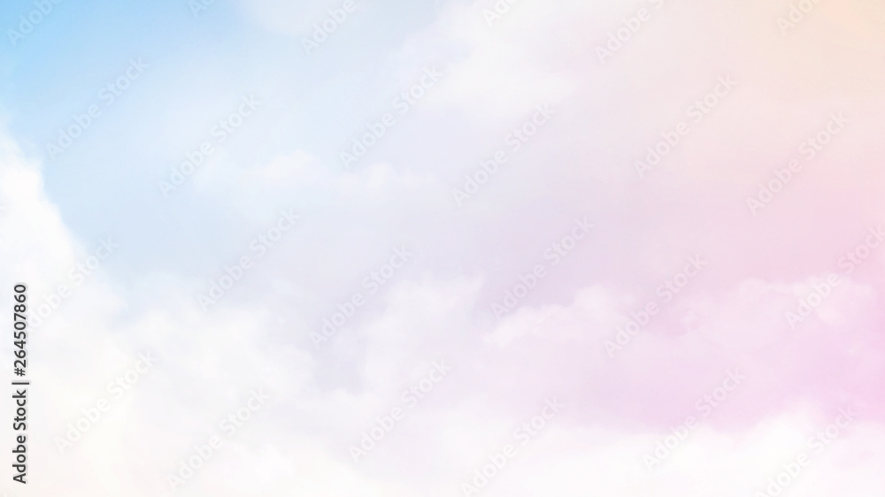Poster abstract blurred beautiful soft cloud background with a pastel multicolored gradient with bokeh conc