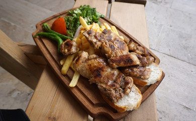 Chicken kababs the traditional Turkish food