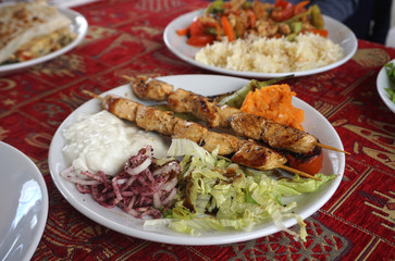 Chicken kababs the traditional Turkish food