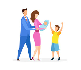 Man, Woman, Boy and Infant Vector Illustration