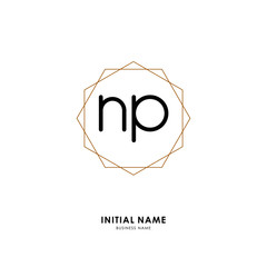 N P NP Initial logo letter with minimalist concept. Vector with scandinavian style logo.
