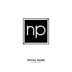 N P NP Initial logo letter with minimalist concept. Vector with scandinavian style logo.