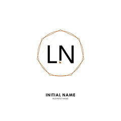 L N LN Initial logo letter with minimalist concept. Vector with scandinavian style logo.