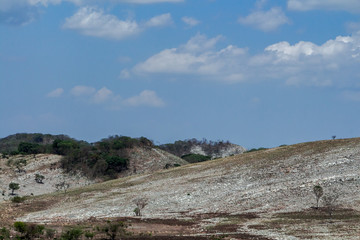 white hills and blue sky 