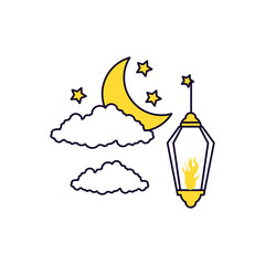 Ramadan Kareem lamp with moon