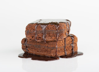 chocolate cake isolated on white background