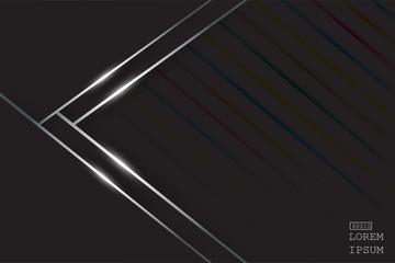 black background overlap layer dimension with line design for modern background or website