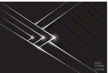 black background overlap layer dimension with line design for modern background or website