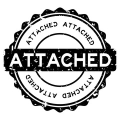 Grunge black attached word round rubber seal stamp on white background