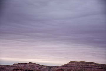 Fototapeta na wymiar sunset landscape in a desert terrain 