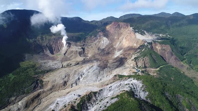 landscape of volcano mountain at west java