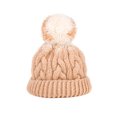 Knitted hat isolated on white background