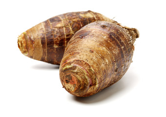 Taro on white background