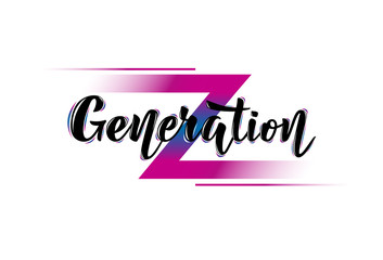 Vector illustration with color phrase Generation Z