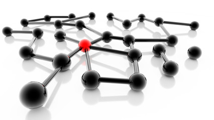 network idea social relatioships media communication - 3d rendering
