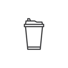 Take away coffee cup line icon. linear style sign for mobile concept and web design. Paper cup with Coffee drink outline vector icon. Symbol, logo illustration. Pixel perfect vector graphics
