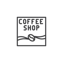 Coffee shop sign line icon. linear style sign for mobile concept and web design. Coffee beans shop outline vector icon. Symbol, logo illustration. Pixel perfect vector graphics