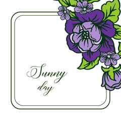 Vector illustration blossom flower frame with card sunny day