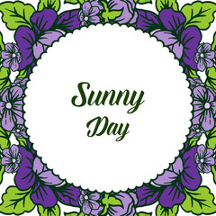 Vector illustration blossom flower frame with card sunny day