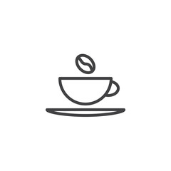 Coffee bean and coffee cup line icon. linear style sign for mobile concept and web design. Cup of coffee outline vector icon. Symbol, logo illustration. Pixel perfect vector graphics