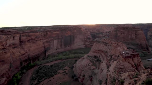 Sunrise time lapse at the beautiful White House overlooks at the Canyon the Chelly, Arizona.